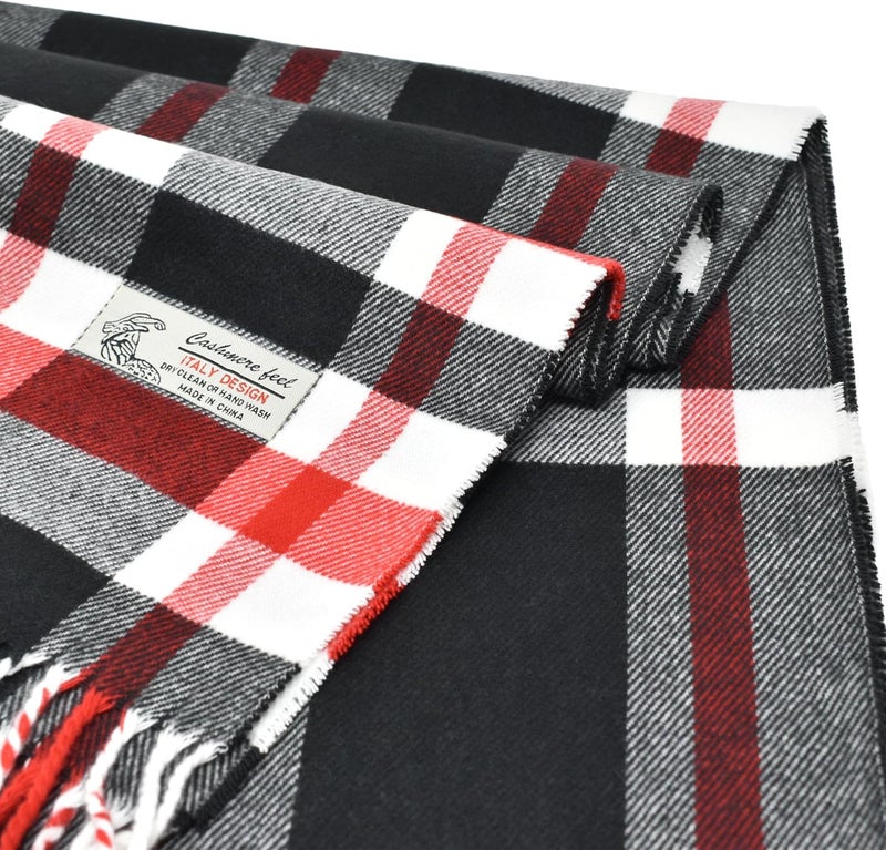Glory Max Classic Plaid Striped Luxurious Checked Pattern Winter Scarf For Men Women Soft Cashmere Feel 72"x12" - Image 2